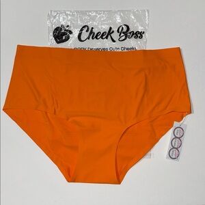 Cheek Boss XL Briefs / Luxury Panties, tagless, seamless Solid Bright Orange